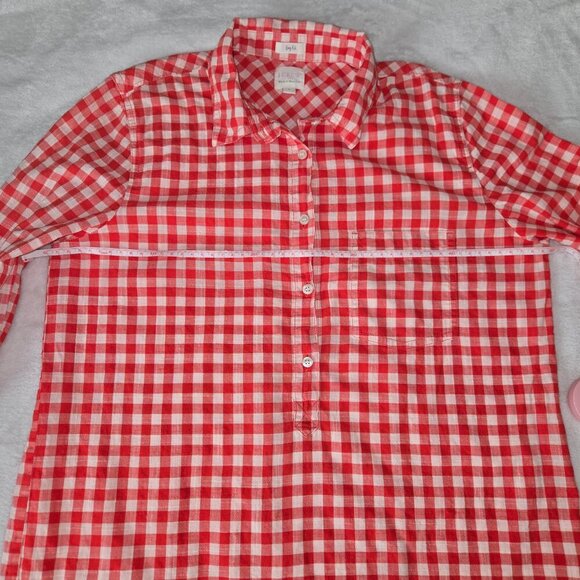 J.Crew Women’s Red Gingham Button Down Shirt Size S Long Sleeve Lightweight - Picture 10 of 11